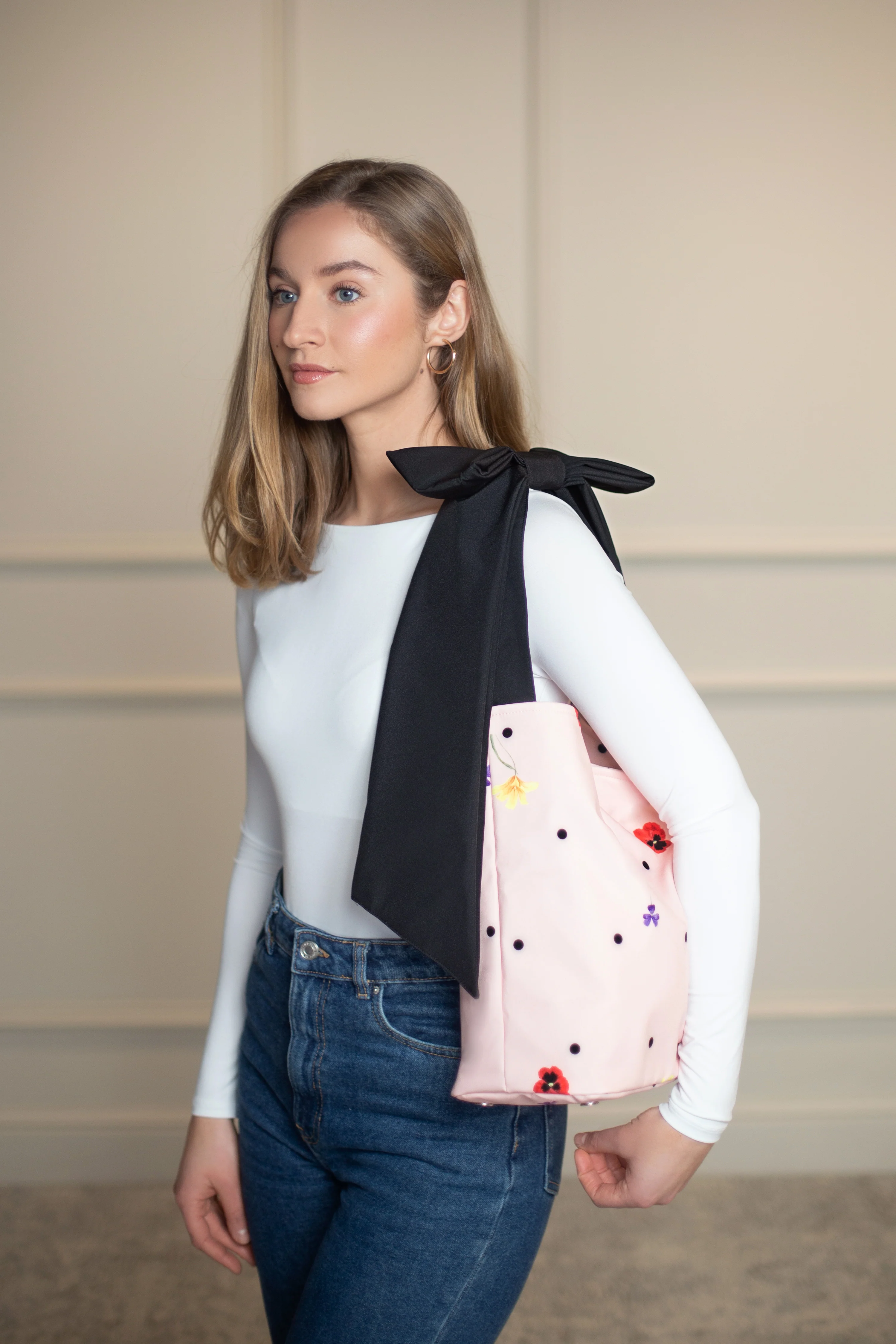 Bow Tote Bag | Pink Blossom - Image 3