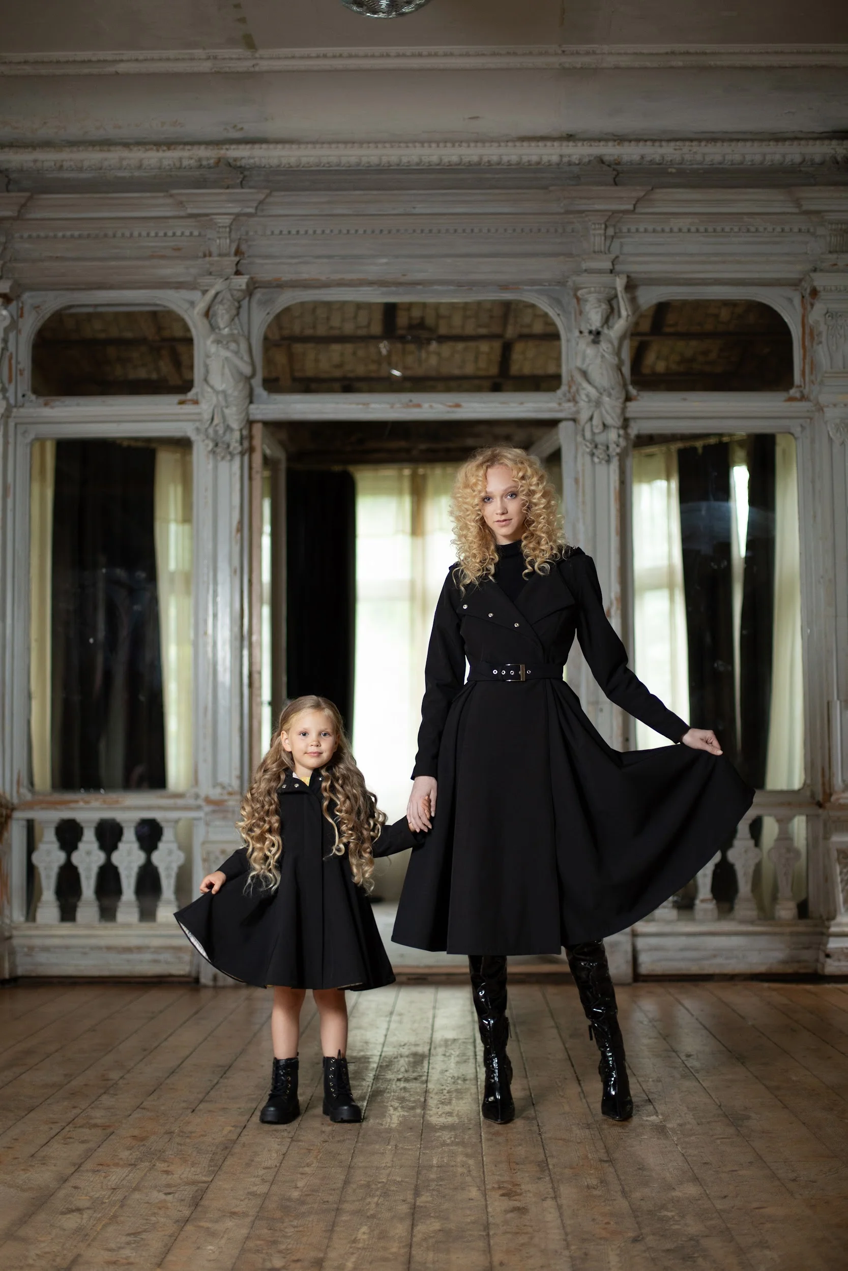 Double Breasted Trench Coat in Solid Black | Queen of Spades - Image 9