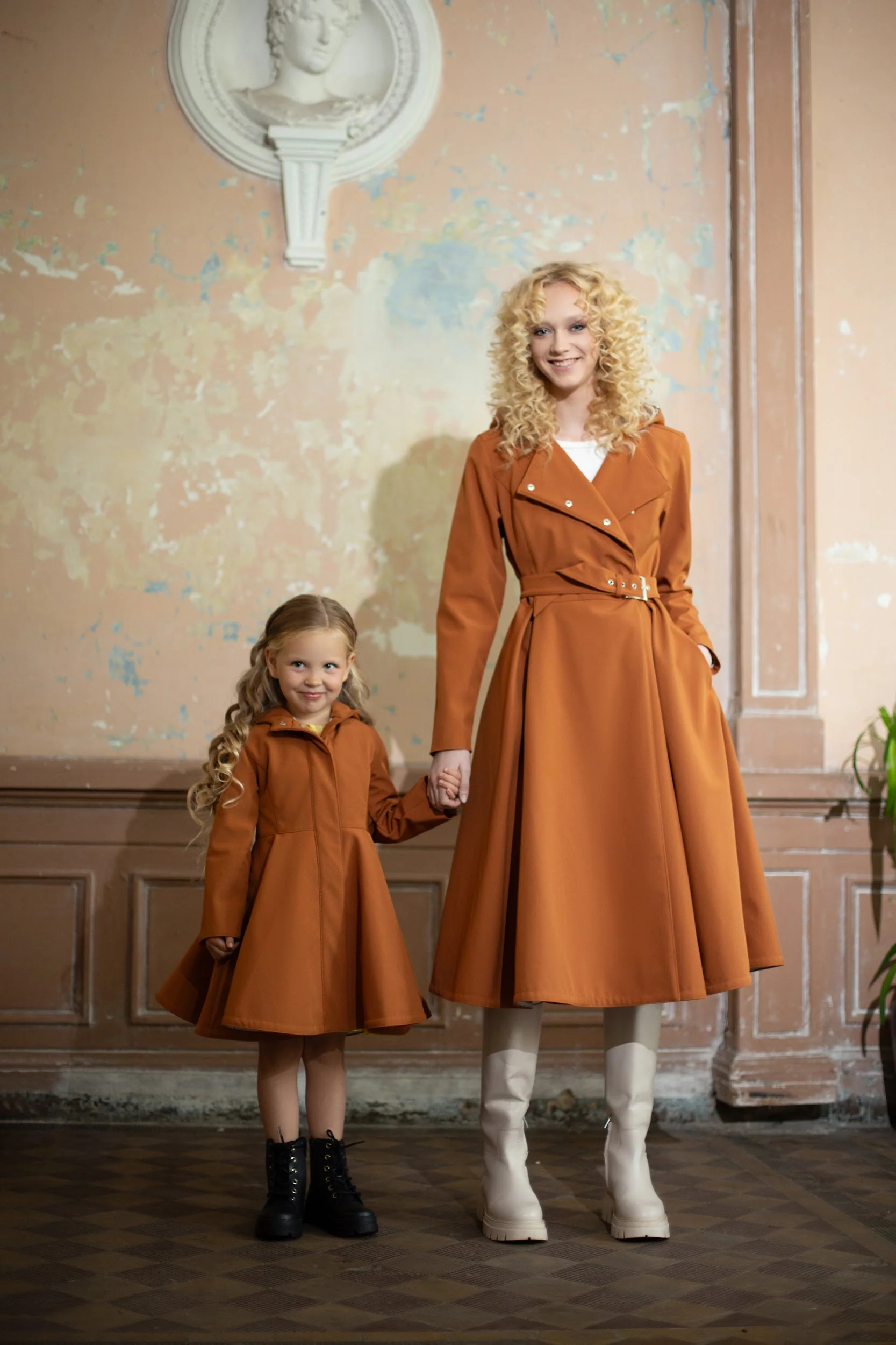 Caramel Brown Coat with Hood for Girls| Caramel Field - Image 4